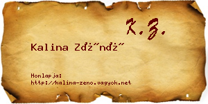 Kalina Zénó névjegykártya